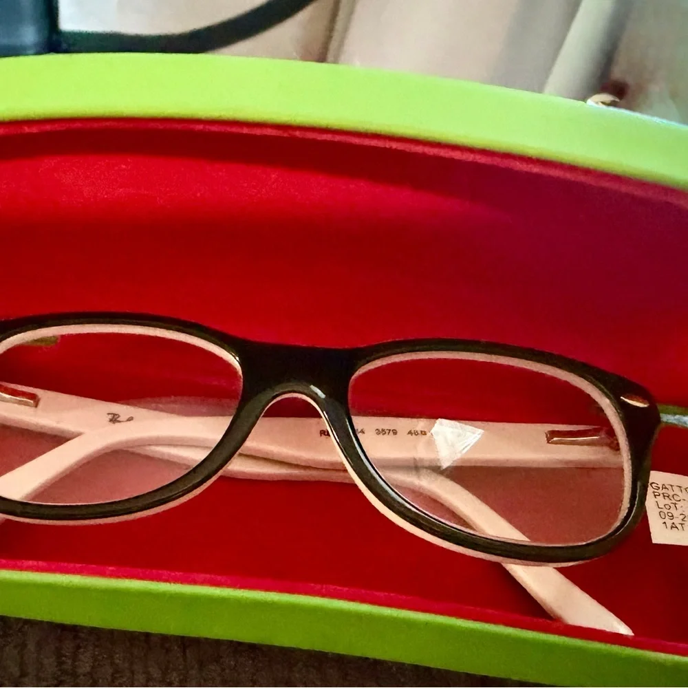 Ray-Ban Junior RB 1544 3579 Eyeglasses | Black & White Frames with case